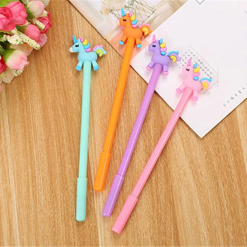 30 Pcs Creative Unicorn Neuter Pen Cartoon Pony Gel Pen Animal Horse Gel Ink Pen Kawaii Black Ink Gel Pen For Office Stationery