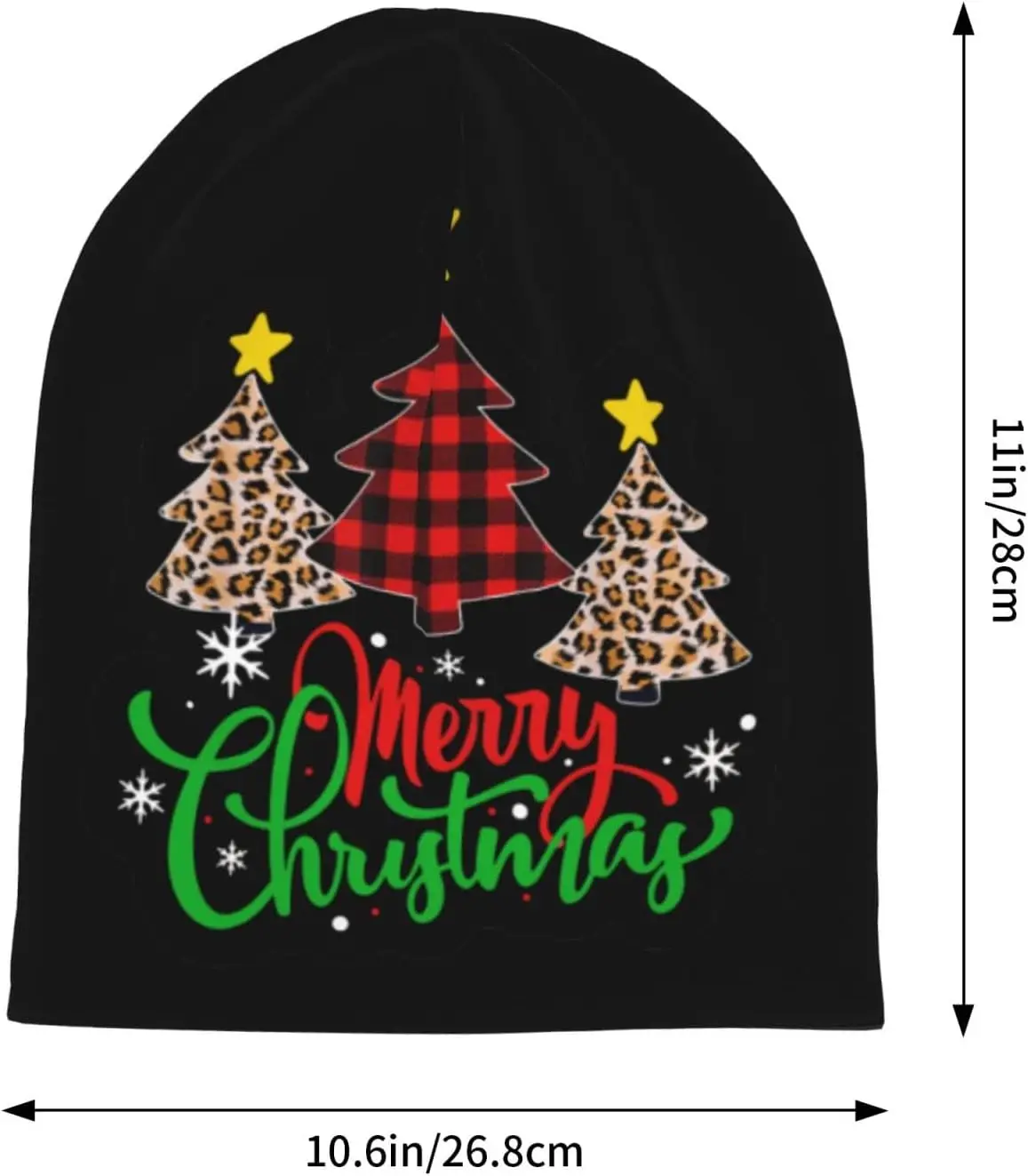 LAIPUTER Merry Beanie Standard Closed Chemo Hat Cancer Headwear Knitted Hats Baggy Slouchy Cap for Women Men