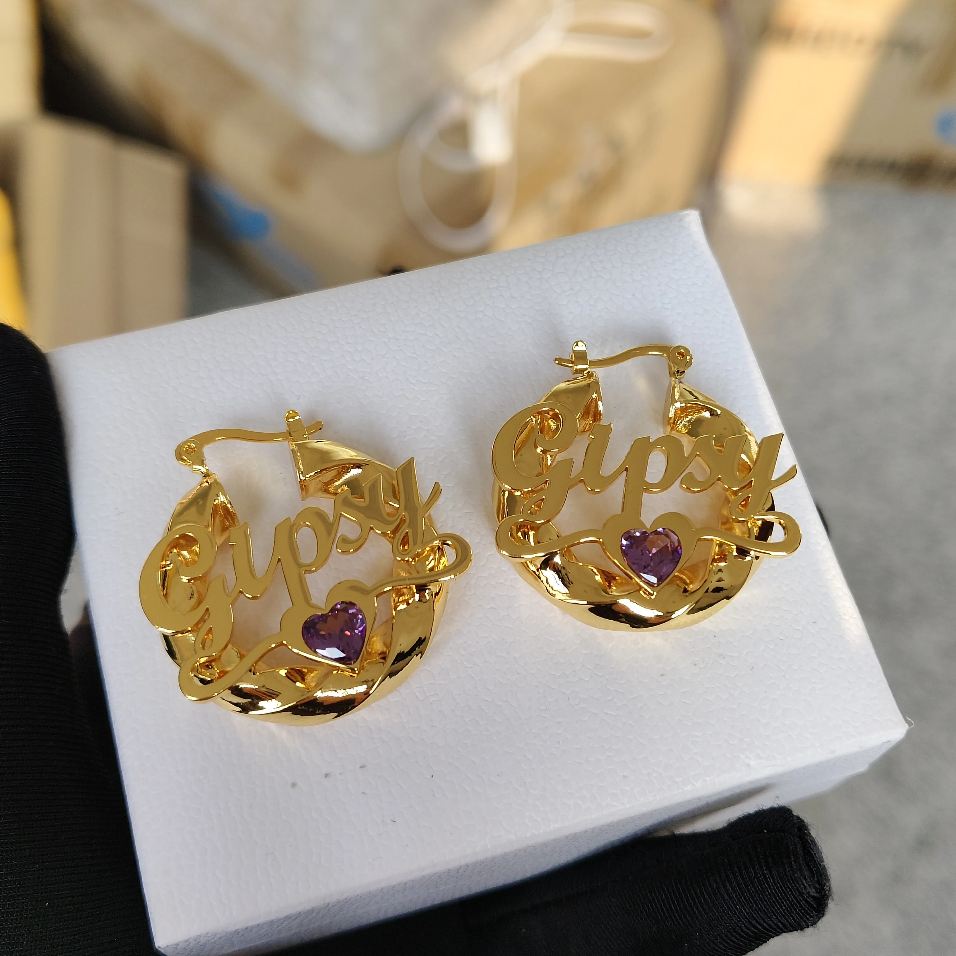 DHQH جديد بالجملة مخصص اسم عيد ميلاد حجر مجموعة شخصية ثلاثية الأبعاد قلادة أقراط هدية عيد ميلاد الشركة المصنعة المبيعات المباشرة #5