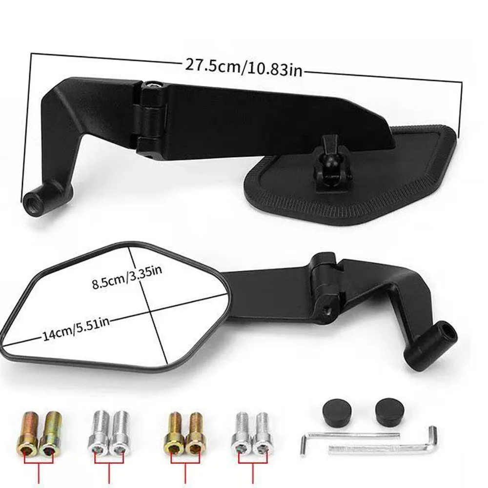 SDTW New Motorcycle Stealth Winglets Mirror To Rotate Adjustable Mirrors For YAMAHA MT03-09