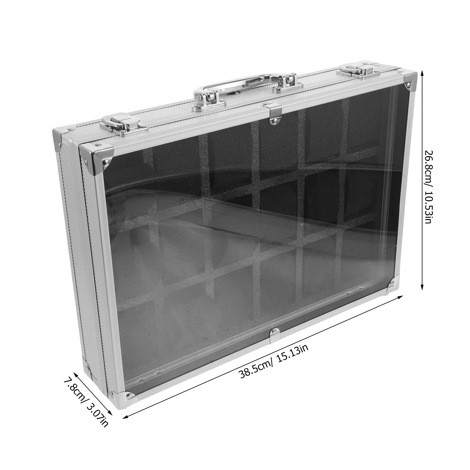 18-Slot Aluminum Alloy Watch Storage Box Portable Hard Case Large Capacity Watch Collection Organizer Travel Display Protective