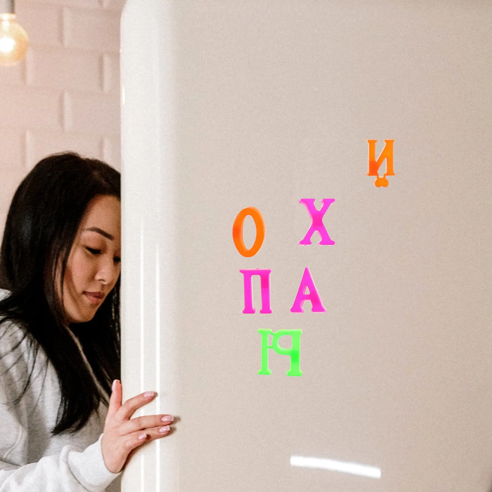 

2Sets Russian Alphabet Magnets for Fridge Educational Letter Sticker Set Cartoon Plastic Magnetic Letters Kids Learning
