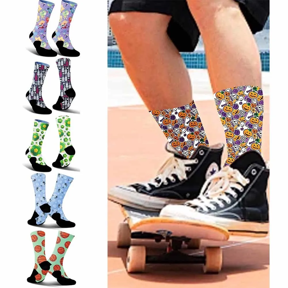 Interesting football pattern sports cycling socks, sweat absorbing, unisex, suitable for outdoor enthusiasts and more people