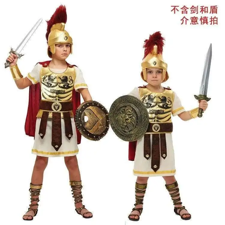 

COS Roman Gladiator Warrior Warrior General Guard Performance Costume Halloween Children's Day Stage Performance Costume