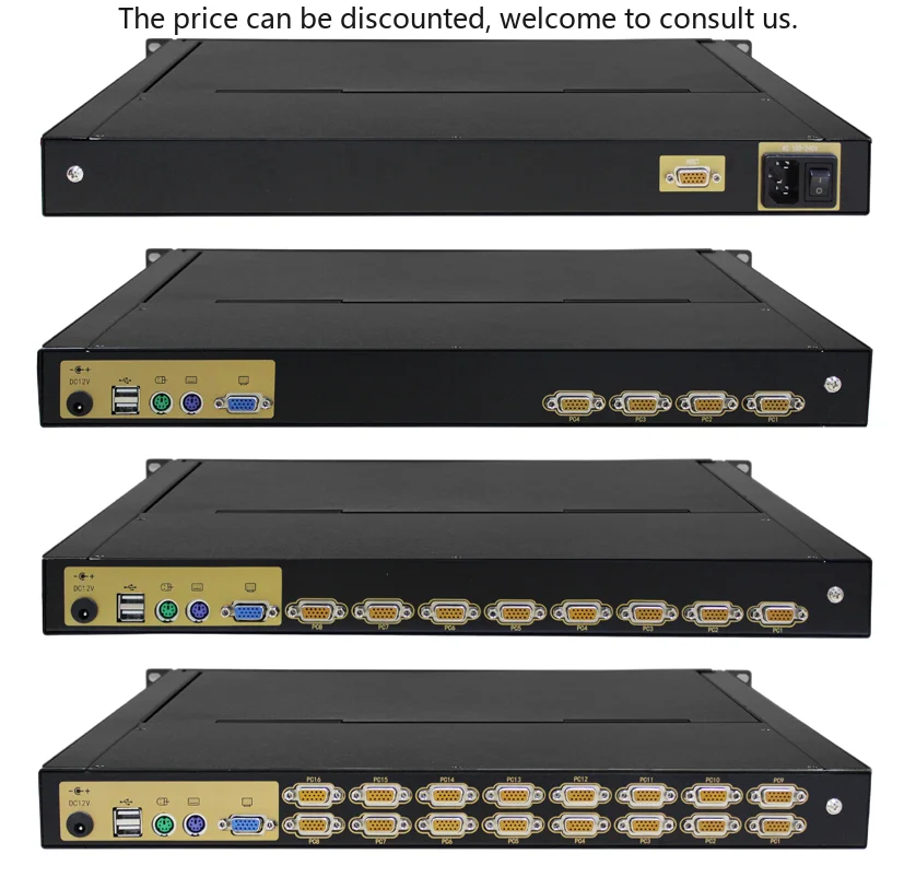 

15 Inch VGA KVM Console Monitor 8-Port 1U Rack Mount USB LCD KVM Switch In Stock