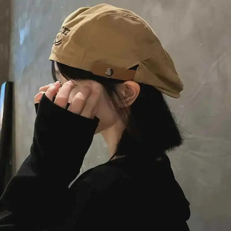 

Berets Hat Women Adjustable Y2k Forward Hat Korean Style Flat Newsboy Cap Spicy Girls
