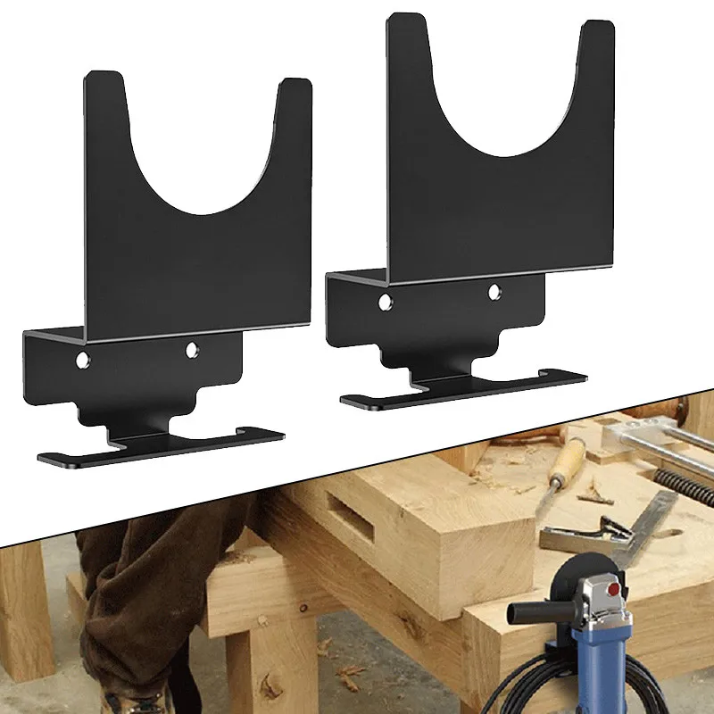 Angle Grinder Bracket Holder Polisher Holder Storage Rack Wall Mounted Stand for Workbenches Hand Sanders Tool Accessories 2Pcs