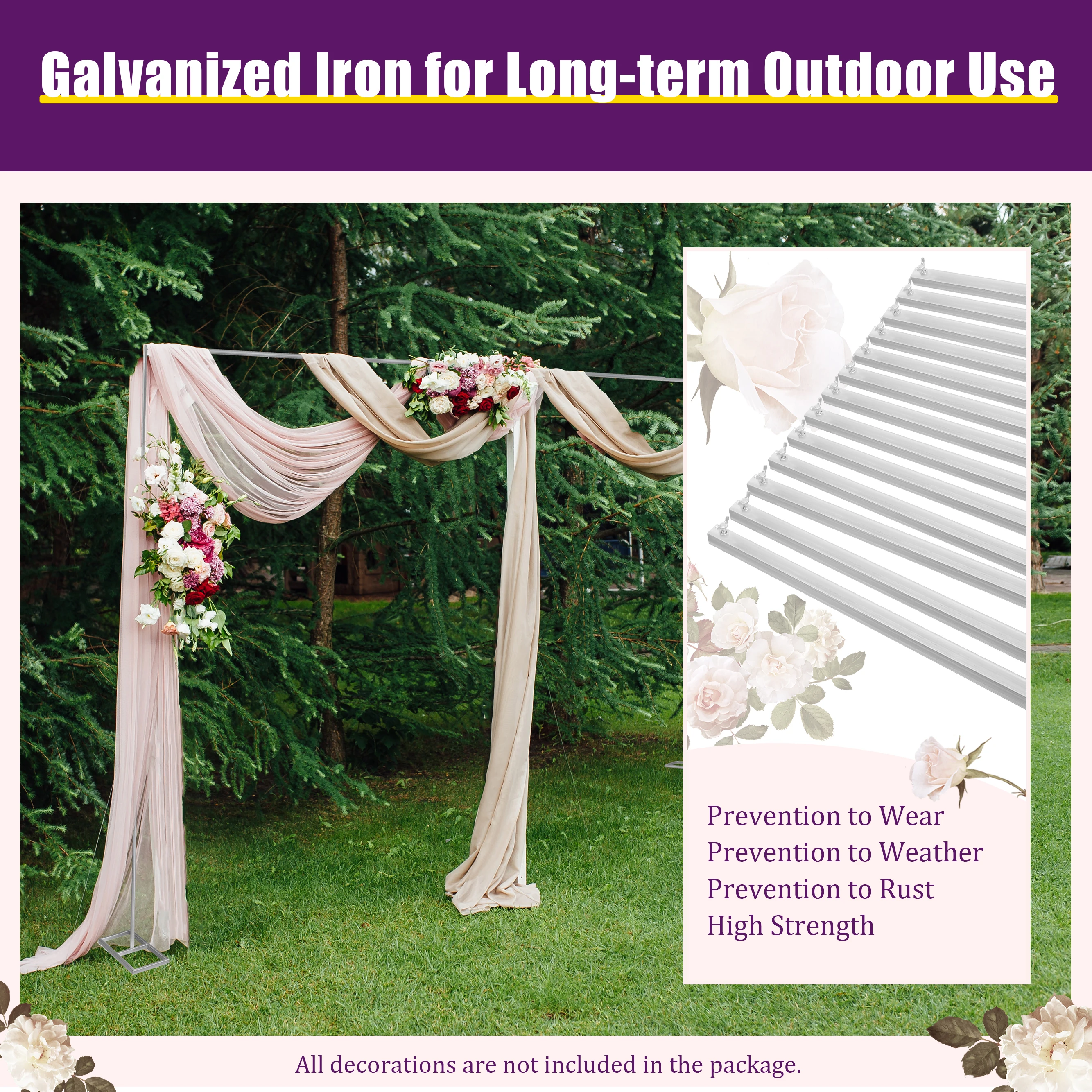 Wedding Arch Stand 19.69 X 9.84 FT Backdrop Stand Huge Centerpiece for Weddings Party Birthday Decoration