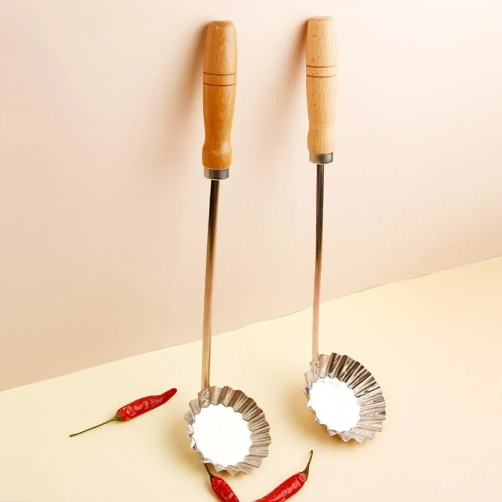 Non-Stick Fried Food Mold Stainless Steel Wooden Handle Shredded Radish Fritters Mold Heat Resistant Oil Pier Mold