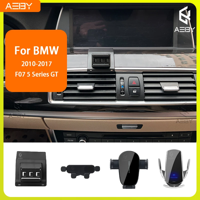 Für BMW 5er GT F07 2010-2017 Handyhalterung Auto-Mobiltelefon-Halterung Spezielle Fixierte Halterungsbasis Kabelloses Ladestativ Innenraum