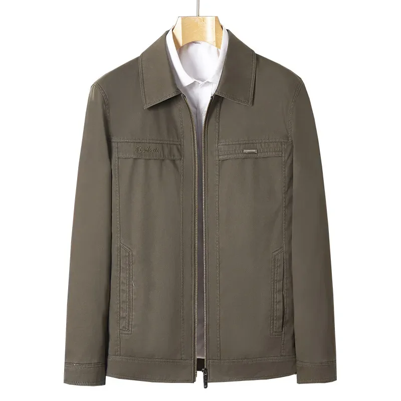 

LIBIELIY 2025 High-quality Fashion Handsome Middle-aged And Elderly Jacket Men's Spring And Autumn Casual Cotton Lapel Dad Coat