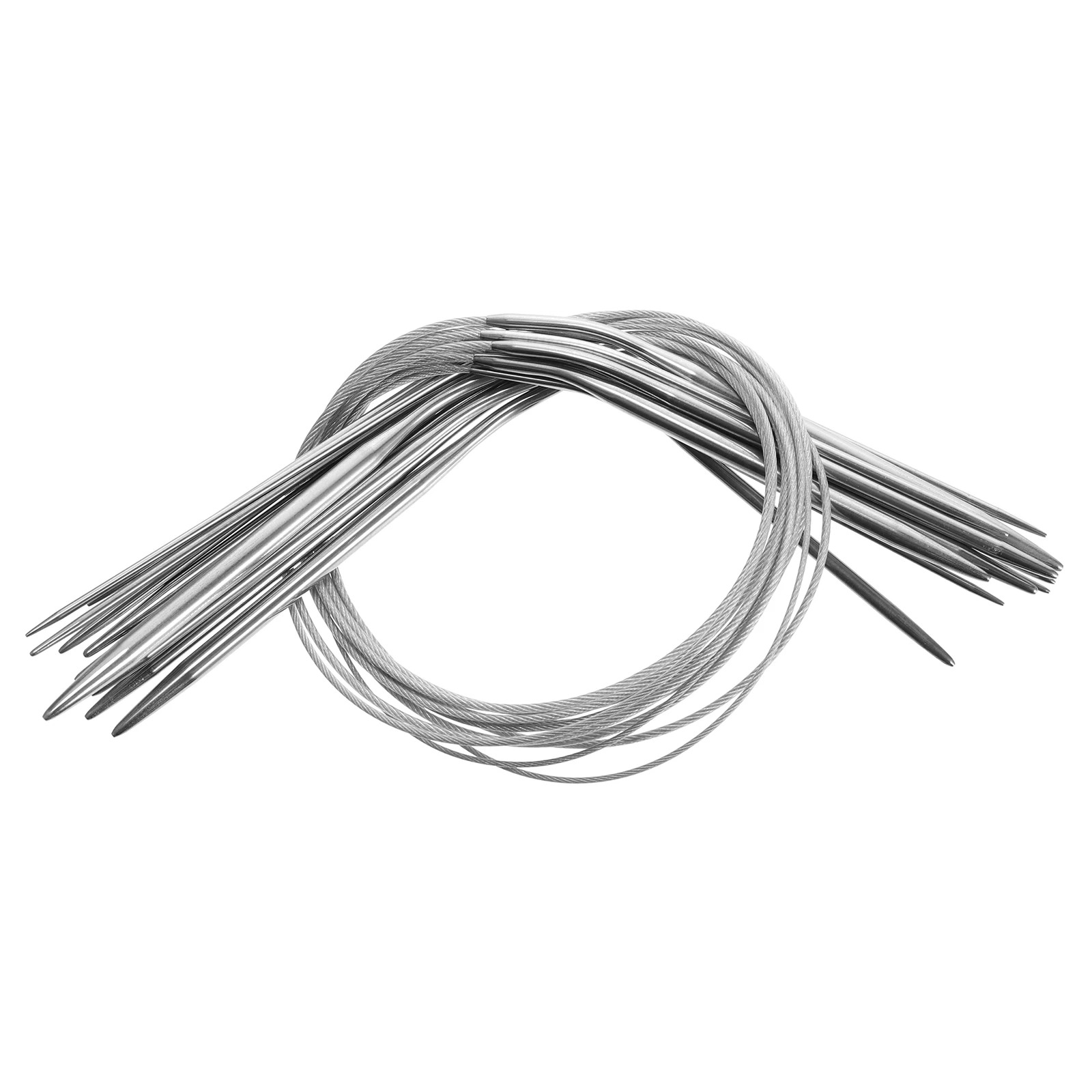 

11pcs Circular Knitting Needles Stainless Steel DIY Yarn Weaving Metal Smooth Sturdy Ideal Novices Professionals