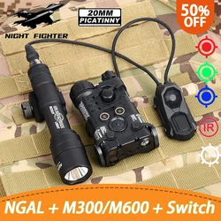 WADSN Tacti NGAL Red Green Blue Indicator Surefir M300A M600U Hunting Scout Light With AXON Dual Control Switch Fit 20MM Rail