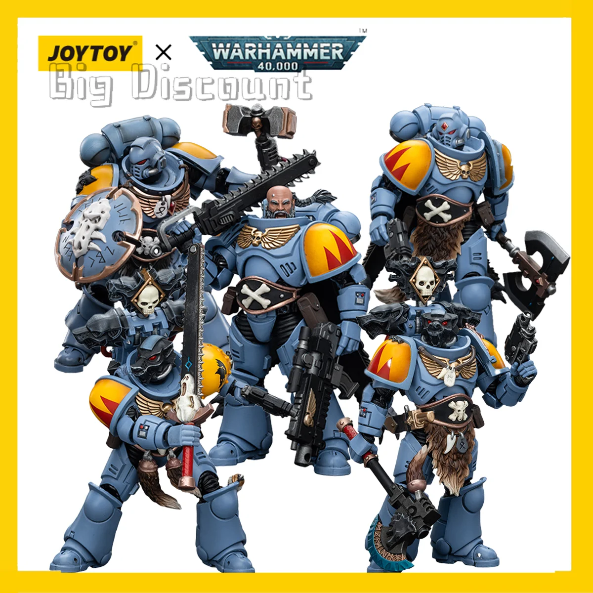 [IN STOCK] JOY TOY 1/18  Warhammer 40K Action Figure Space Marines Space Wolves Claw Pack 5PCS  Anime Collection Military Model