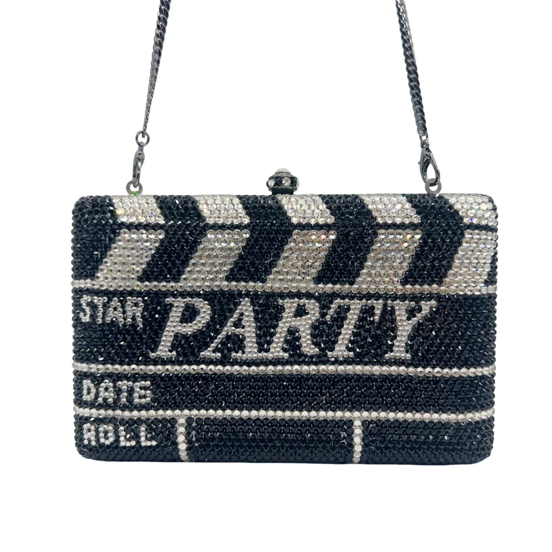 Black Shot Starter Crystal Bag Niche Banquet Full Of Diamonds Women's Handmade Diamond-encrusted Dinner Chain Small Square Bag
