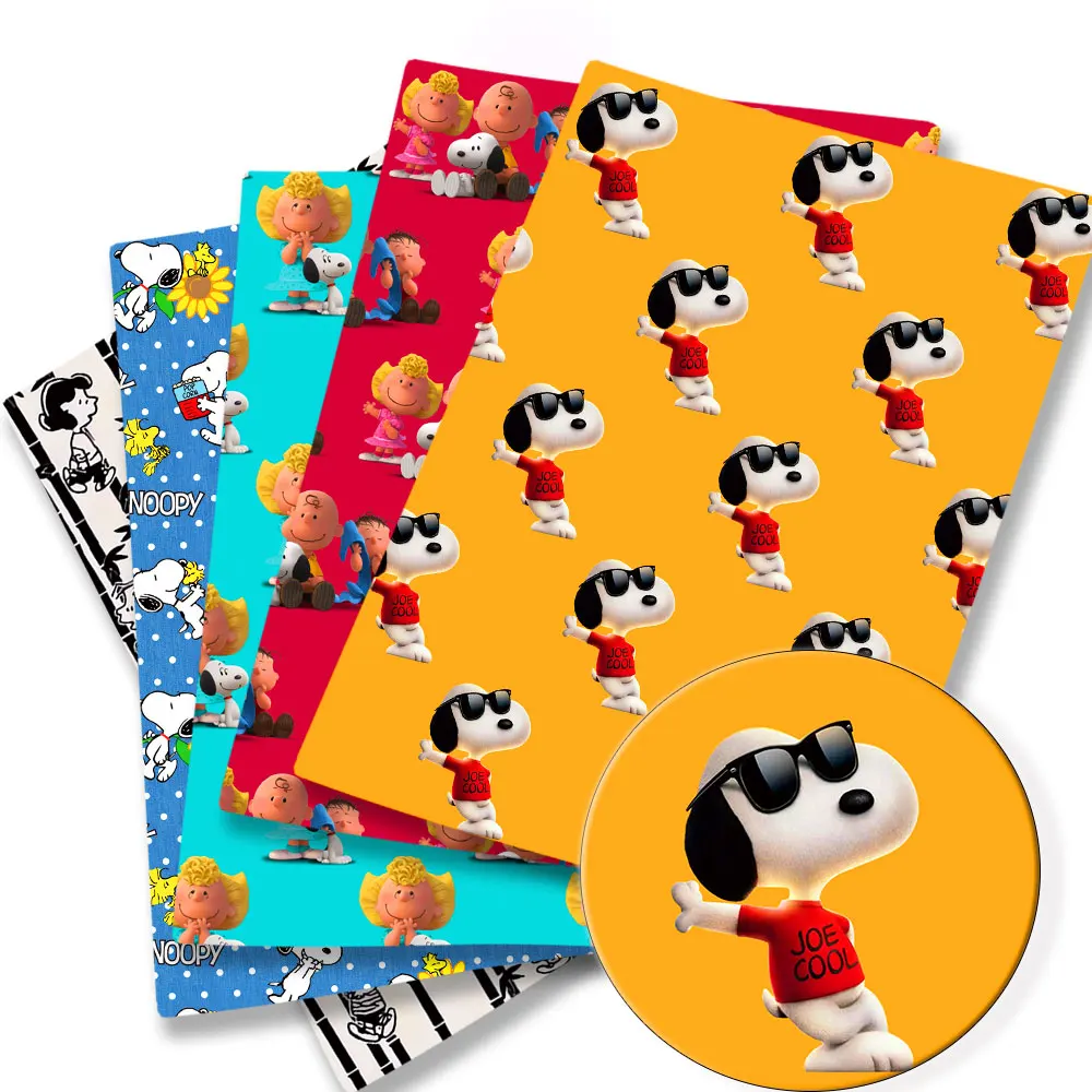 TAKARA TOMY Snoopy fabric140x50CM Cartoon Polyester cotton fabric Patchwork Tissue Kid Home Textile Sewing Doll Dress Curtain