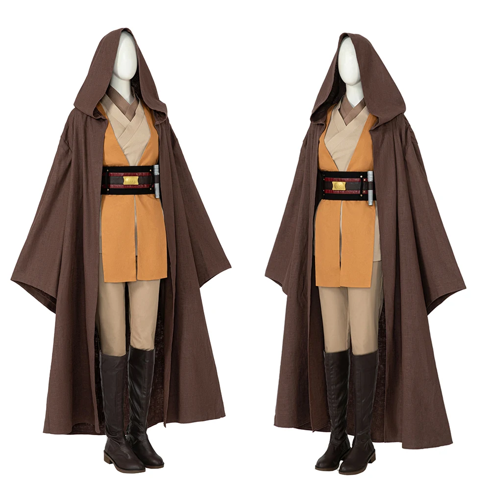 The Acolyte Jedi Padawan Jecki Lon Cosplay Costume Mens SW Battle Suit with Cloak Halloween Carnival Party Outfits Hand Made