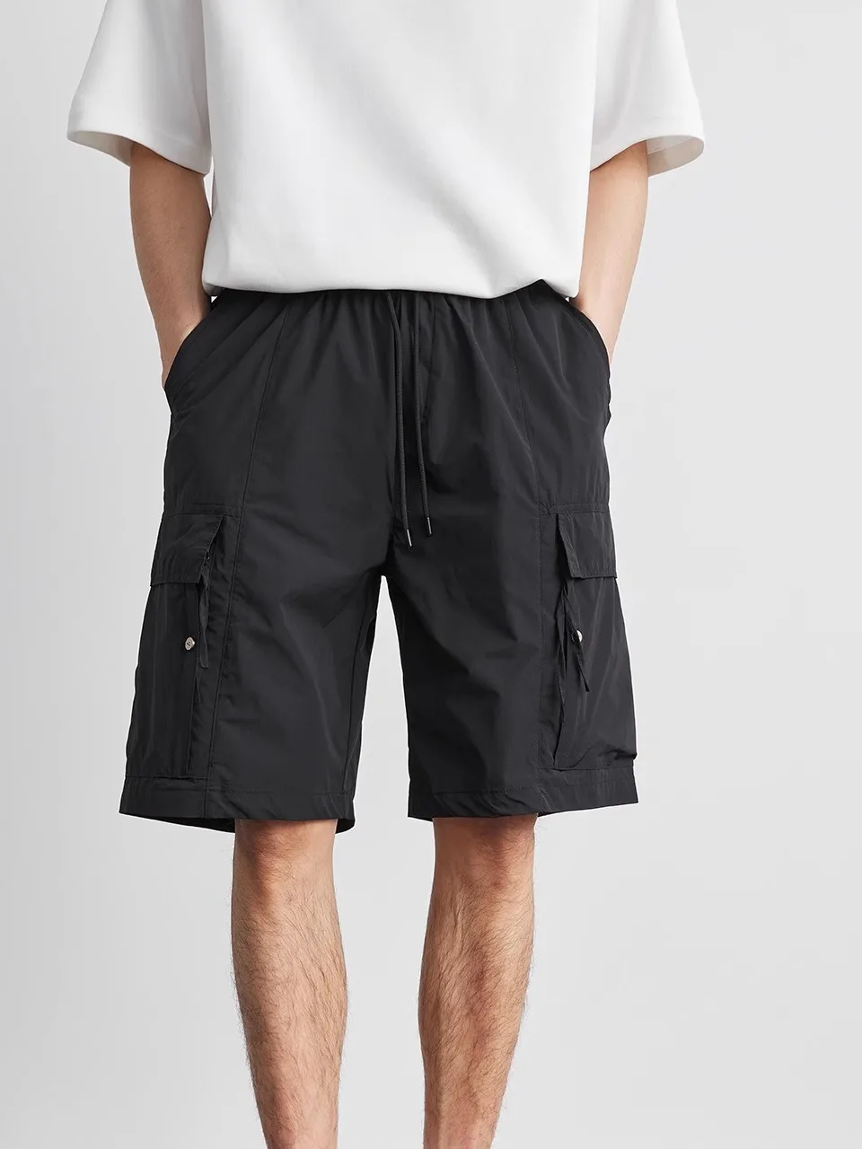 Men's Summer Thin Five-Quarter Casual Pants Qui Dry Cool Breathable Lightweight Comfortable orts for Workwear