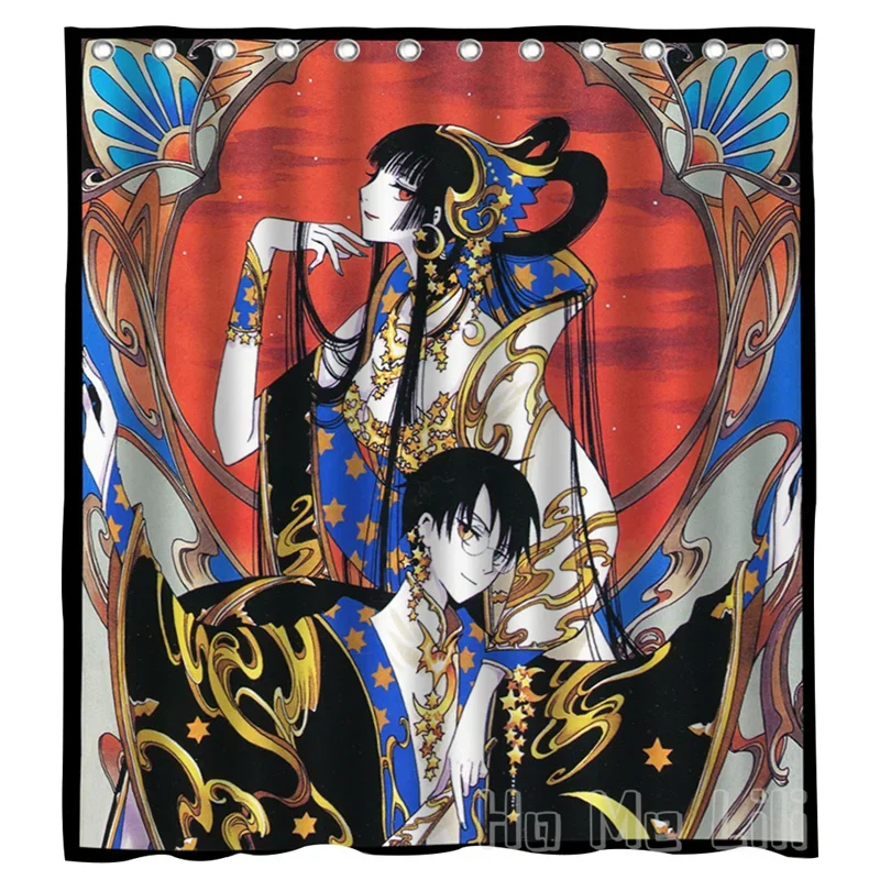 Cortina de ducha Magic Card Maiden Sakura Knight, tela impermeable de Manga de estilo japonés para decoración de baño juvenil con ganchos