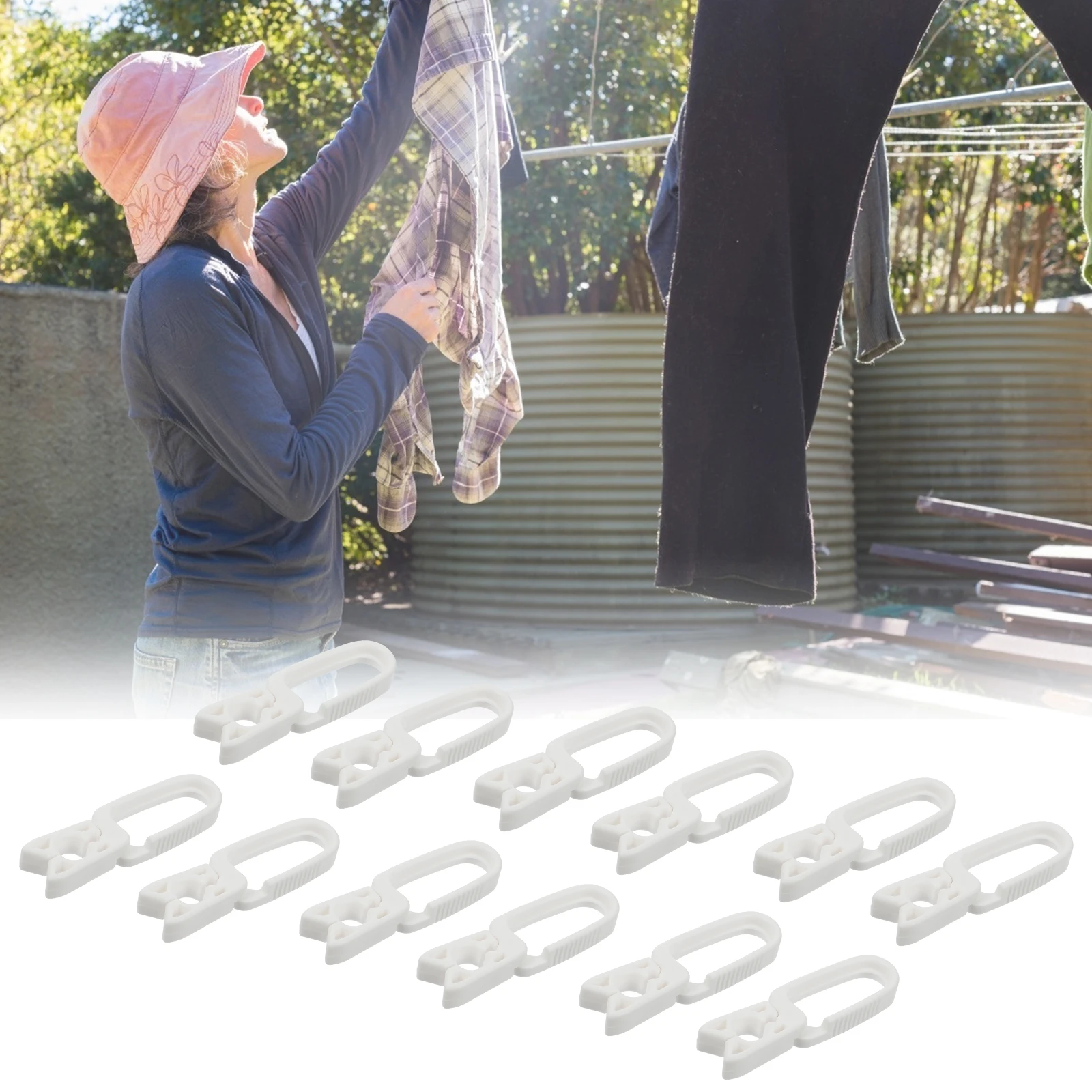 

24pcs Clothespins Drying Clips Socks Fixing Clamps Sturdy Anti Slip Home Use Portable Hanging Space Saving Laundry Bathroom