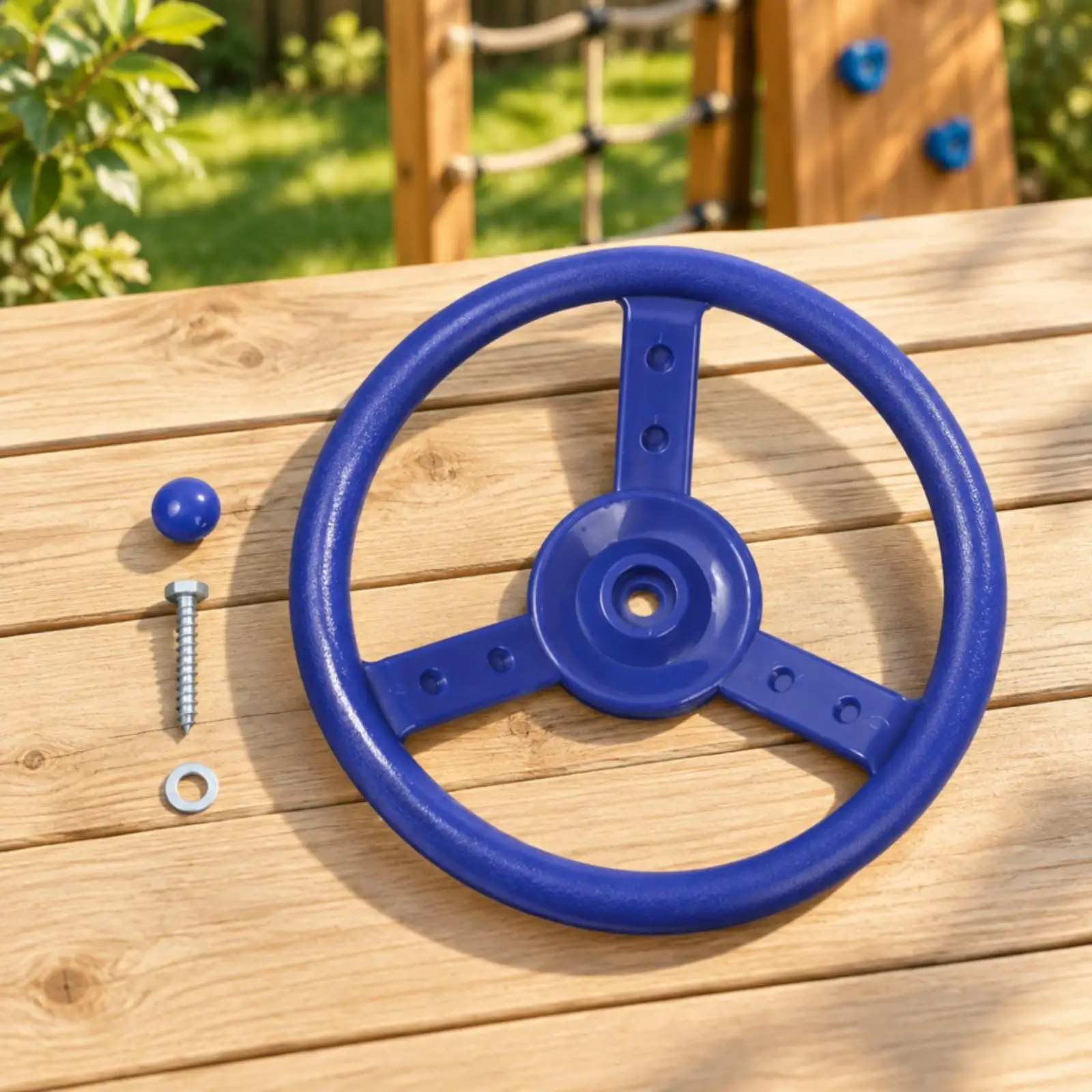 Play Steering Wheel with Mounting Hardware Weather-Resistant Children's Play Steering Wheel for Toddlers, Climbing Frames