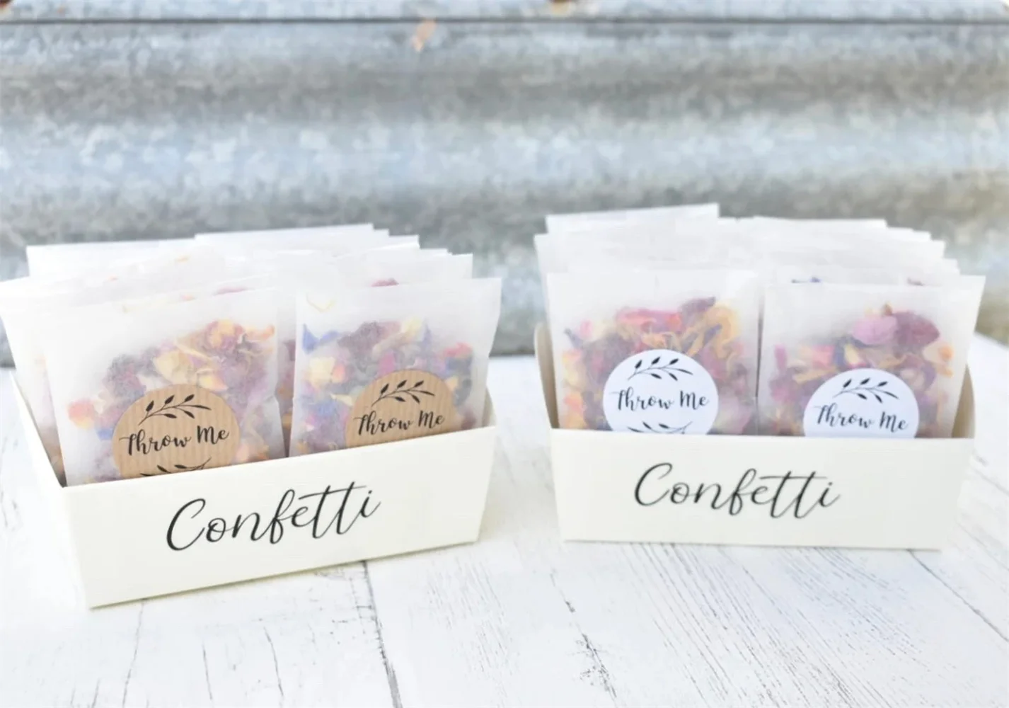 Biodegradable Confetti | Packets & Tray | Natural Petal Confetti 25 Guests | Wedding Confetti | Eco wedding | Classic Petals