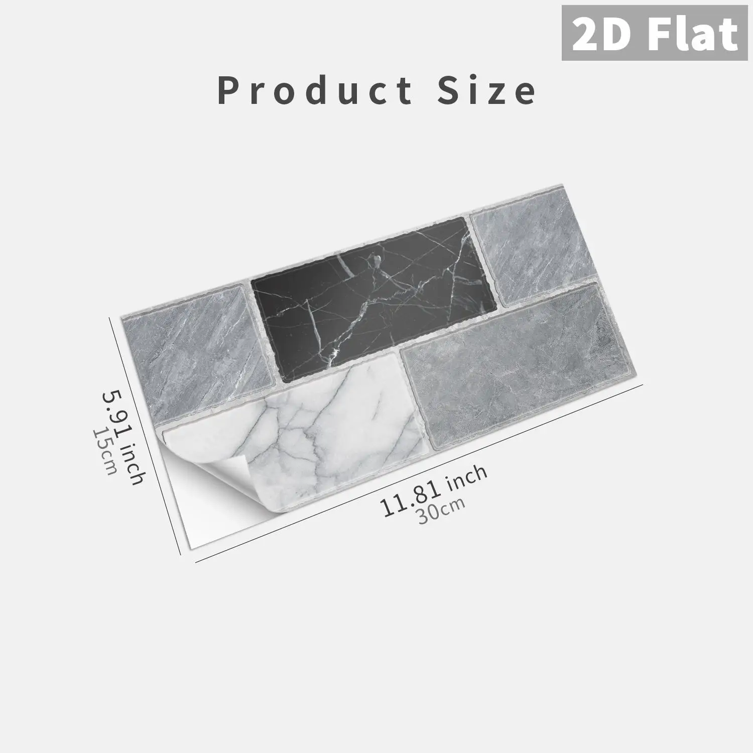 

Wall tile self-adhesive waterproof 2D flat sticker splash proof sticker, suitable for kitchen and bathroom interior decoration