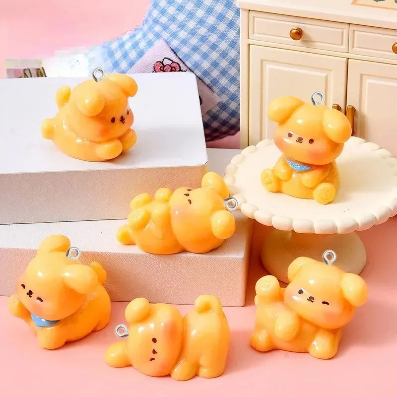10 Piezas de Lindos Dijes de Resina Acrílica con Forma de Perro de Dibujos Animados, Mini Colgantes para Hacer Joyería DIY, para Pulseras, Collares, Pendientes, Llaveros, Decoración de Bolsos