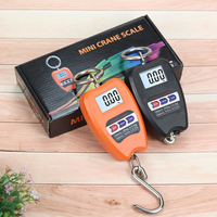 1PC 200kg Portable Crane Scale Black/Orange Small Size Farm/Factory/Market Weighing Handheld Electronic Hook Luggage Scales