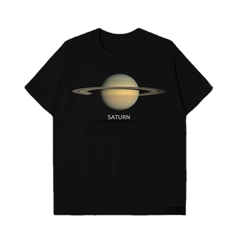 

Summer Cotton Short Sleeve O-Neck Unisex T Shirt New S-5xl Outer Space The Eight Planets Saturn Universe Celestial Body T-Shirt