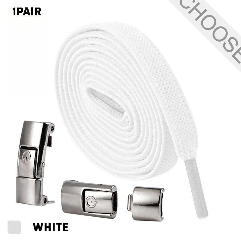 8mm Schnürsenkel ohne Binden mit Metall-Druckverschluss, elastische Schnürsenkel für Sneaker, Kinder und Erwachsene, verbreiterte flache Schnürsenkel für Schuhe