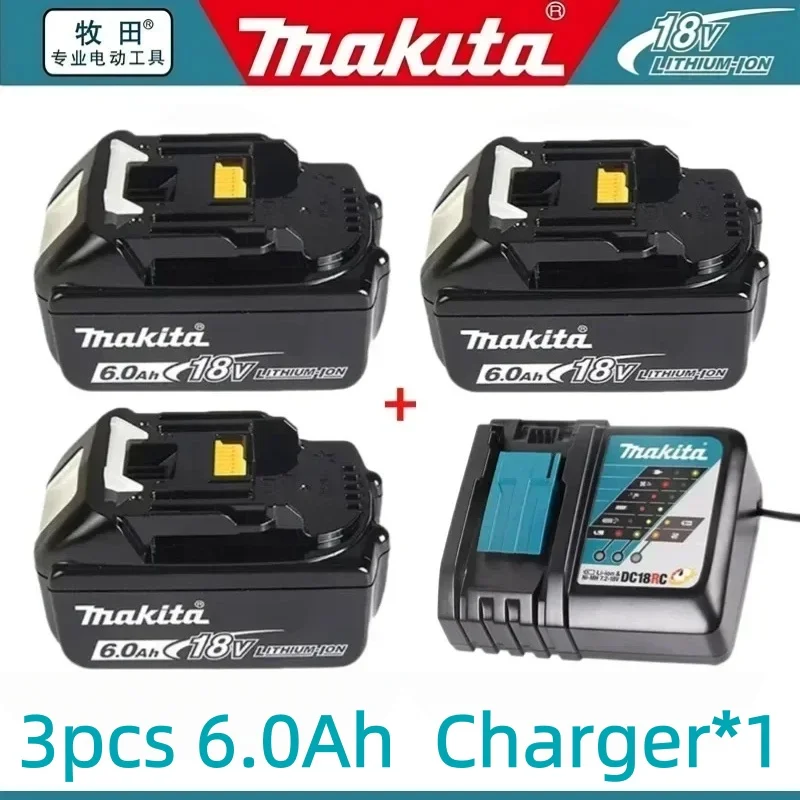 Backup Power Battery for Makita Cordless Tools, 100% New Original 18V 6.0Ah Rechargeable LXT Replacement BL1840 BL1850 BL1860B