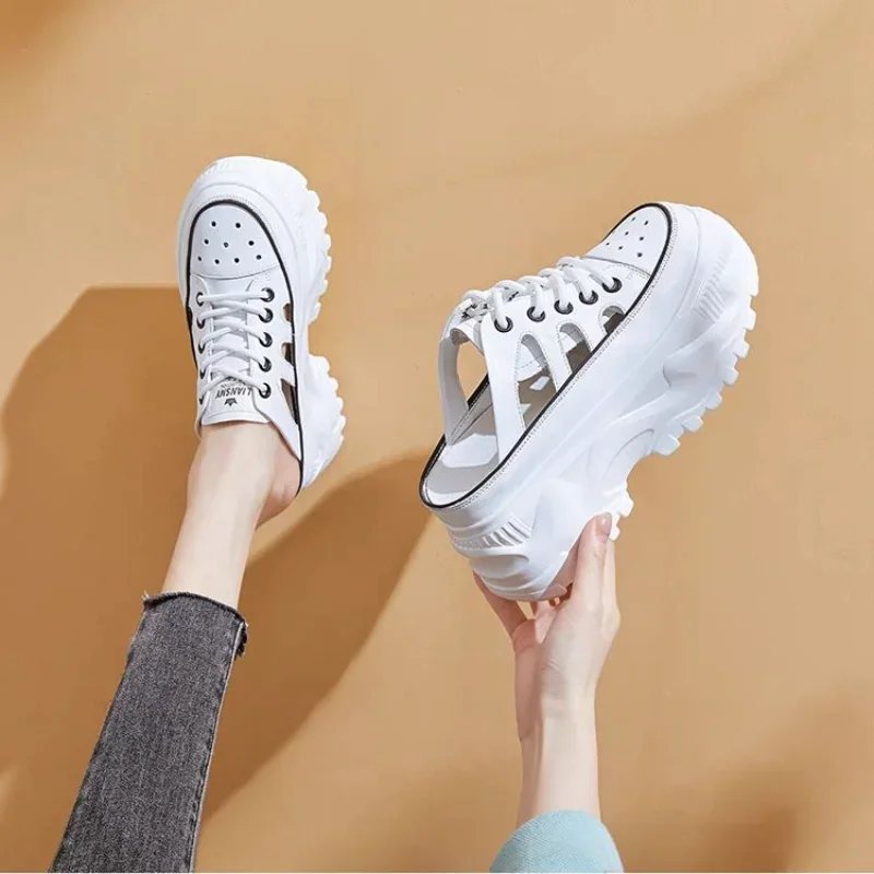 Fashion Chunky Sneakers Woman Flats Loafers Slip on Super High Heels Round Toe Women Shoes Platform Vulcanize Shoes Plus Size