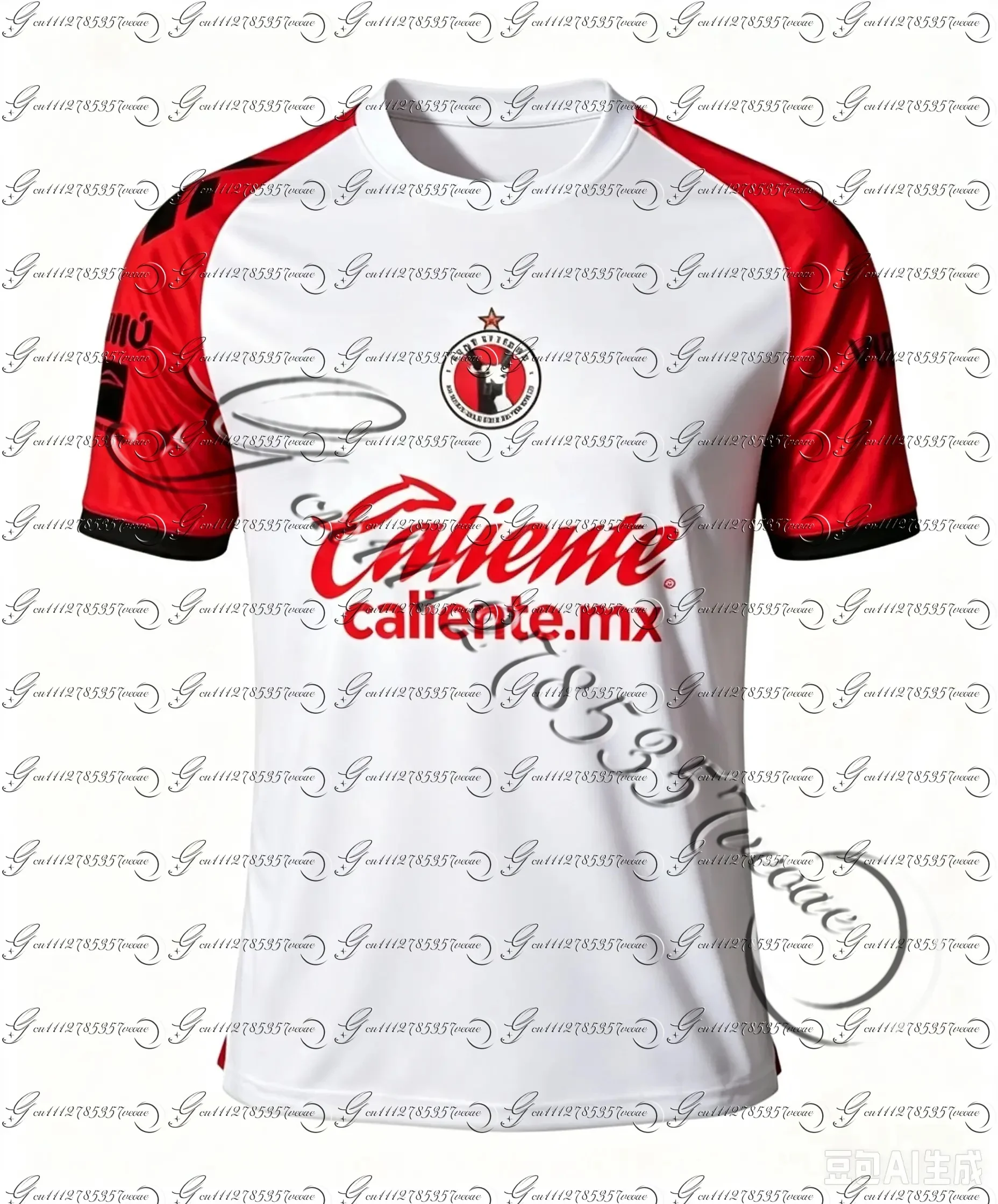 26 Herren Club Tijuana Xolos Fußballtrikot Schwarz Rot Schnelltrocknend Kurzarm Fußballshirt Training Täglich Fan Sport Familienoutfit – Detail 5