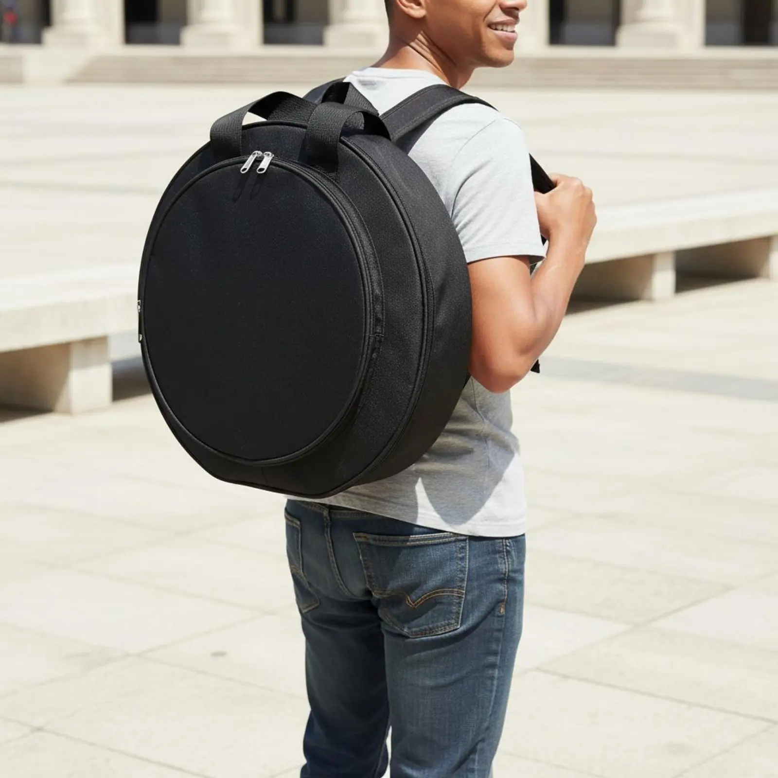 Bolsa Acolchada para Gong, Mochila de Transporte, Estuche para Tambor, Mochila Acolchada para Tambor, Gran Capacidad, Equipo Musical Portátil para Viajes y Presentaciones