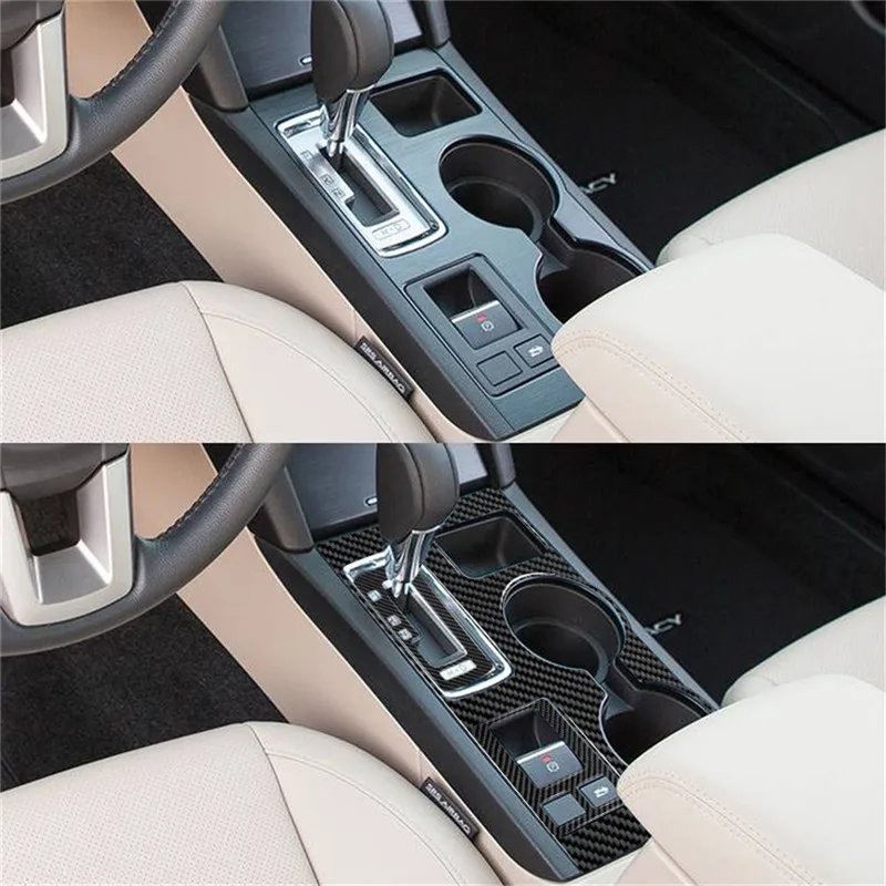 Center Console Set Carbon Fiber Stickers Decorative For Subaru Legacy Outback 2015 2016 2017 Car Interior Accessories