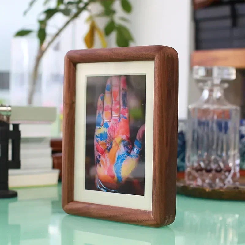 Modern simple solid wood tenon and tenon frame home living room decoration picture frame desktop ornaments square photo frame