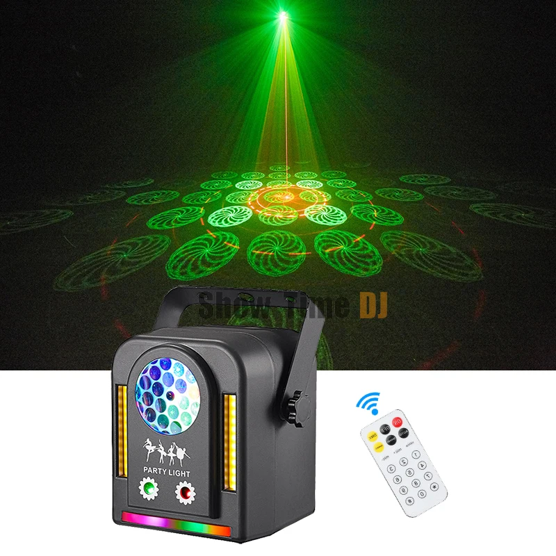 Imagem -04 - Disco Rgb Led Light com Controle Remoto Padrões de Feixe Flower Laser Warm Flash Efeito Fluxo Festa dj Night Club Ktv