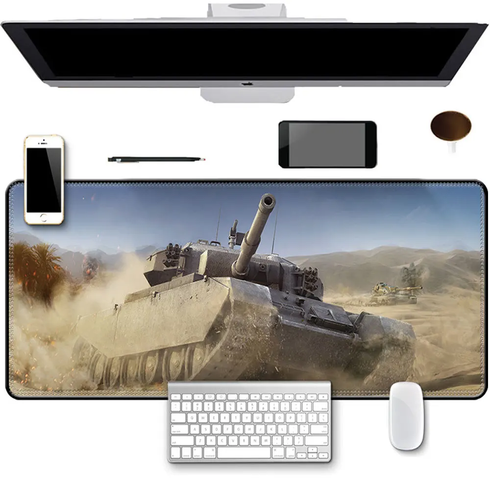 

2MM Desk Pad Protector，Large Mouse Pad, Game Table Mat Natural Rubber Waterproof Non-Slip PU Desk for Office Computer desk Mat