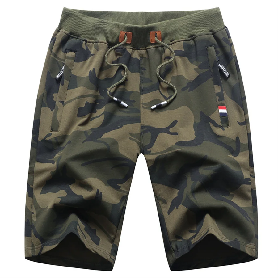 Oversize 7XL Summer Men's Camouflage Cargo Shorts Men Cotton Loose Short Pants Fitness Joggers Summer Elastic Waist Beach Shorts