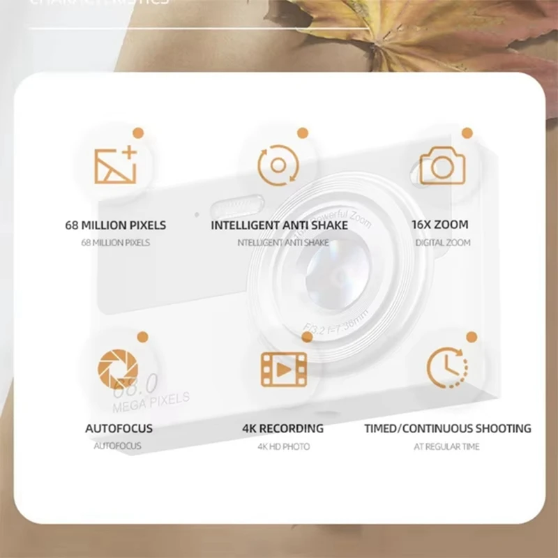 Best-4K appareil photo numérique Wifi caméscope Compact 6800W Pixels 16X Zoom double objectif Selfie Cam 1080P Autofocus photographie