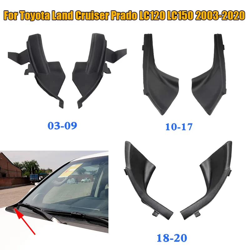 Car Front Windshield Wrap Corner Trim Wiper Side Trim Cover Lid For Toyota Land Cruiser Prado LC120 LC150 2003-2020