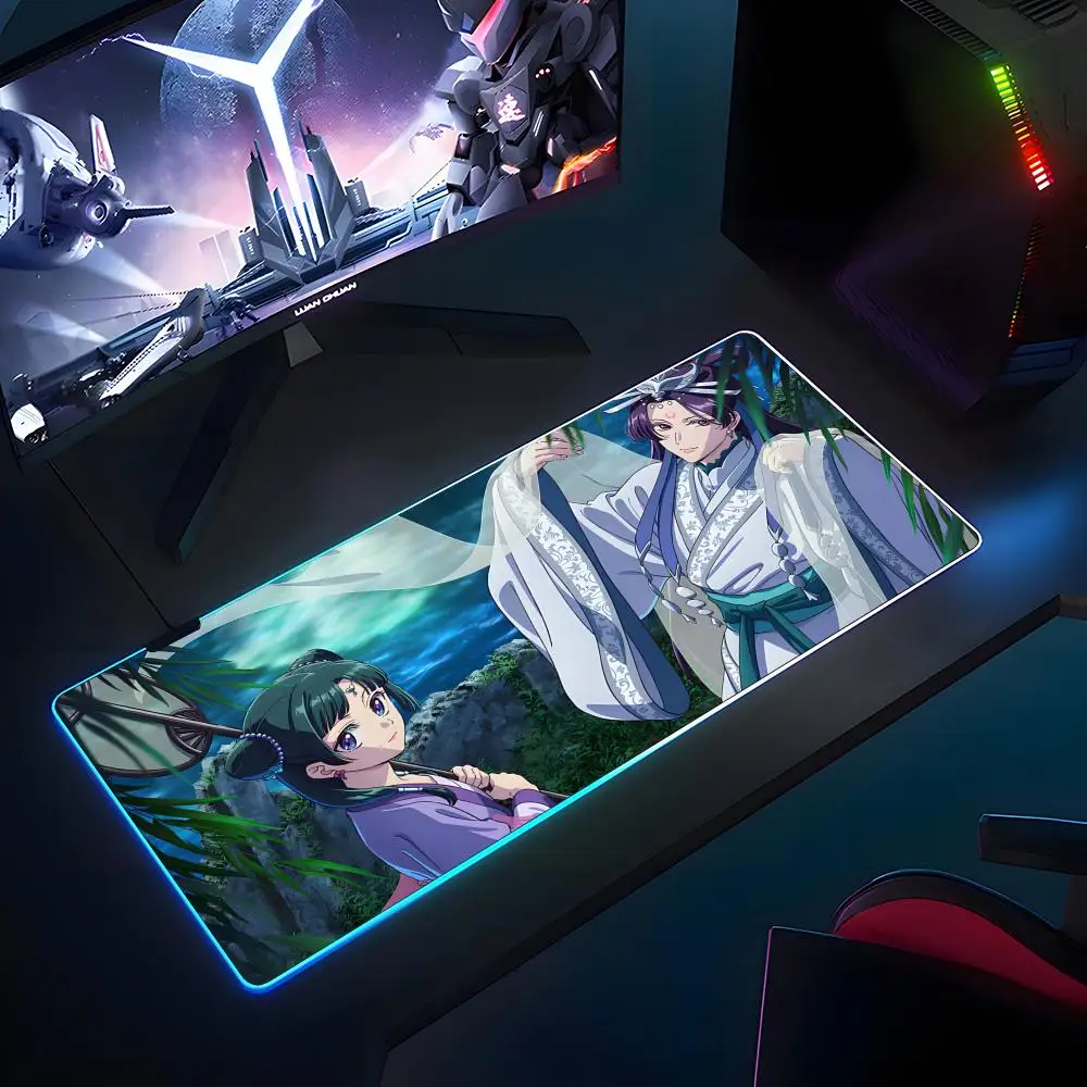 

The Apothecary Diaries Mouse Pad RGB Rubber Antislip Keyboard Pad 40x90cm Mousepad Gaming Accessories XXL Office Computer Mat