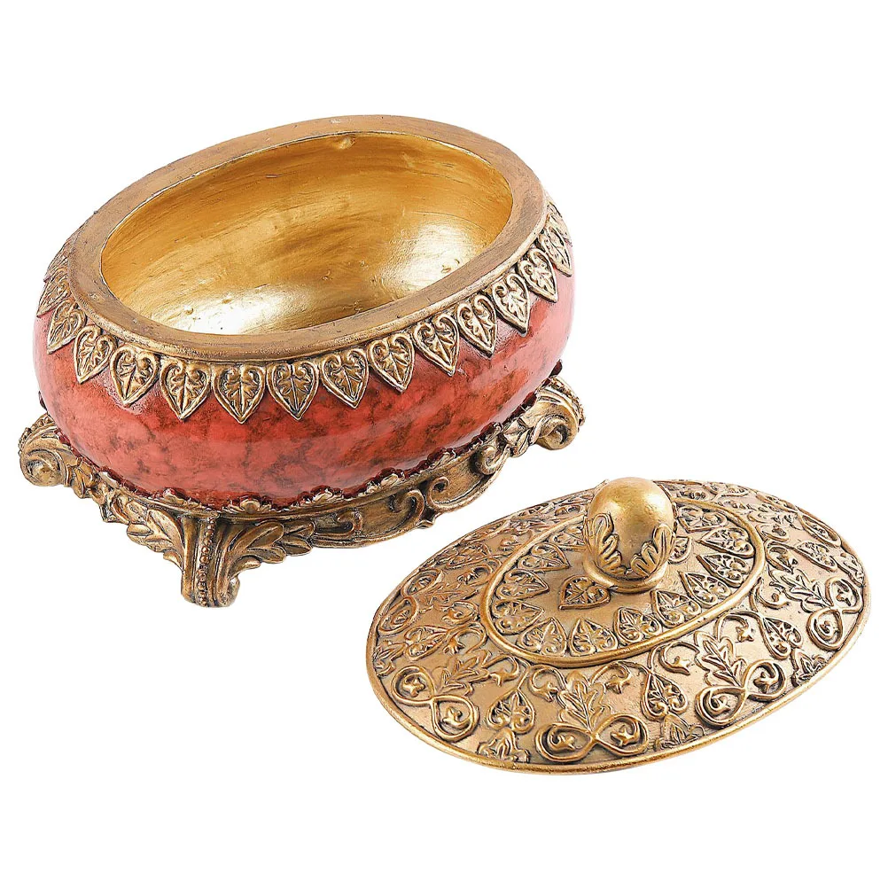 

Vintage Jewelry Box Trinket Storage Organizer Resin Treasure Chest Keepsake Case Agate Color Ring Earring Necklace