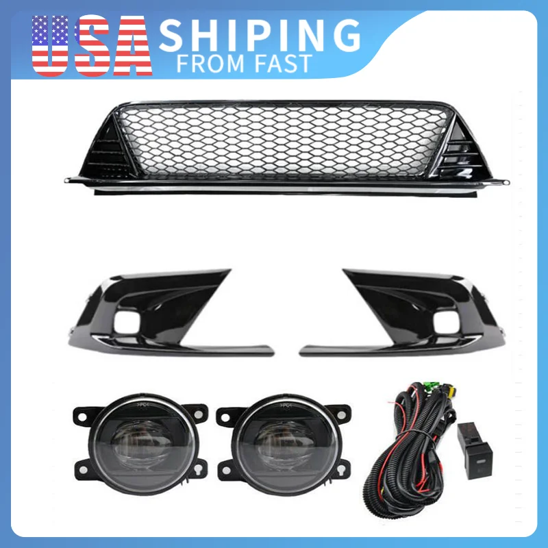 

Free Shipping Car Grille Fit For 2022-24civic Gloss Black Type-R Style Front Lower Grill+Led Modified Grille Auto Parts