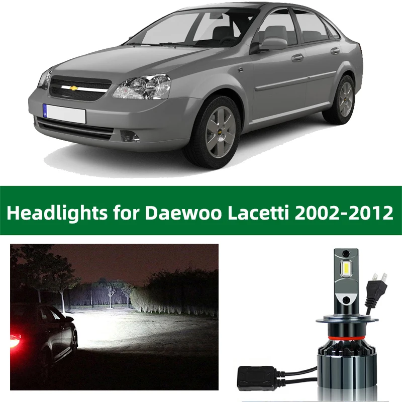 Canbus Headlamp Bulbs For Daewoo Lacetti 2002 2003 2004 2005 2006 2007 2008 2009 2010 2011 2012 LED Headlight Chevrolet Lacetti