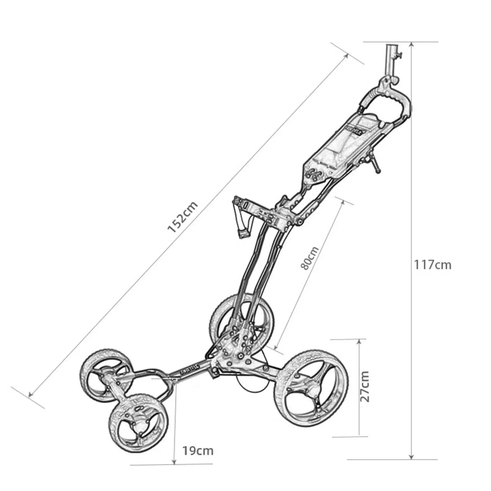 Golf Cart Folding Golf Push Cart with Umbrella Stand Compact Lightweight Aluminum Alloy Golf Bag Carrier Cart Golf Trolley