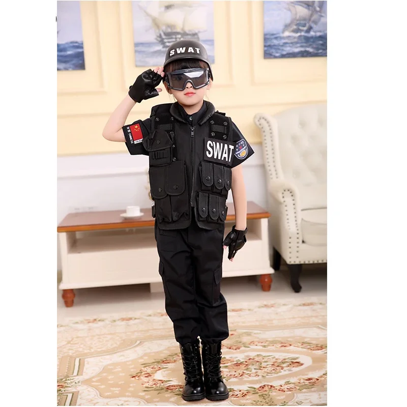 Children Hunting Military Tactical Army Vest Kids Airsoft Gear Combat Armor Uniform Boy Girl Swat Police Outdoor Costume