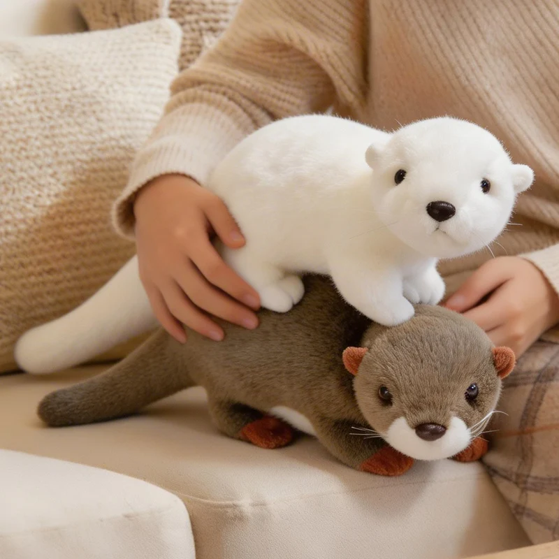 

Otter Plush Toys 35cm Simulation Otter Stuffed Doll Adorably Kids Animal Toys Home Decor Toys Desktop Decorative Birthday Gifts