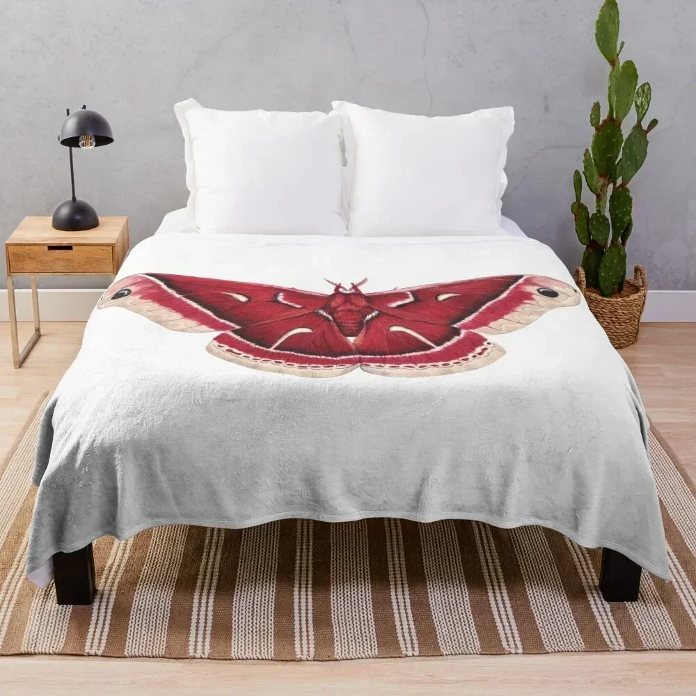 

Ceanothus Silkmoth (Hyalophora euryalus) Throw Blanket Soft Bedroom Blanket for Night Sleeping